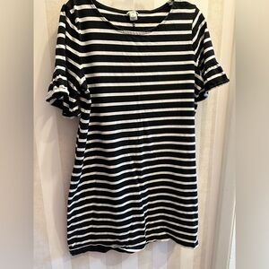J.Crew Bell Sleeve Striped Dress XL